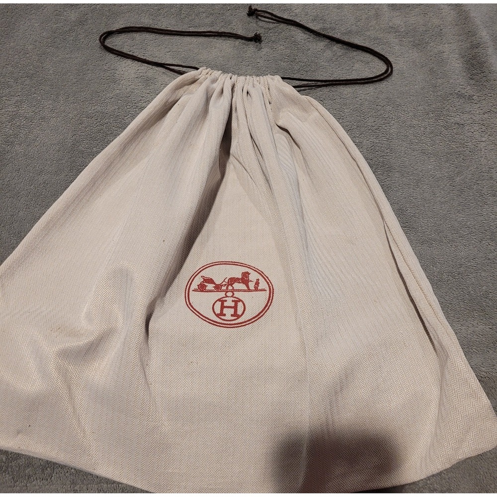 Hermes Dustbag Only With Red Logo 19.5in x 18in - Picture 7 of 10